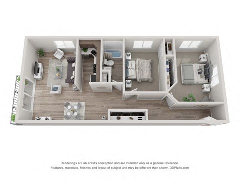 Oak Floor Plan - Eagle Creek Apartments